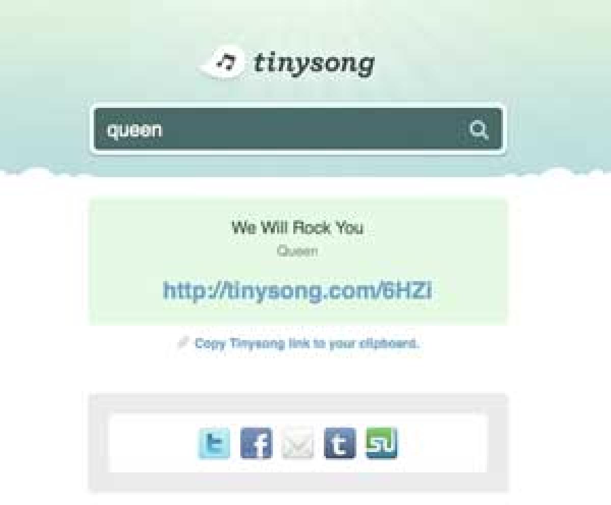 TinySong servizio per condividere tracce musicali - 