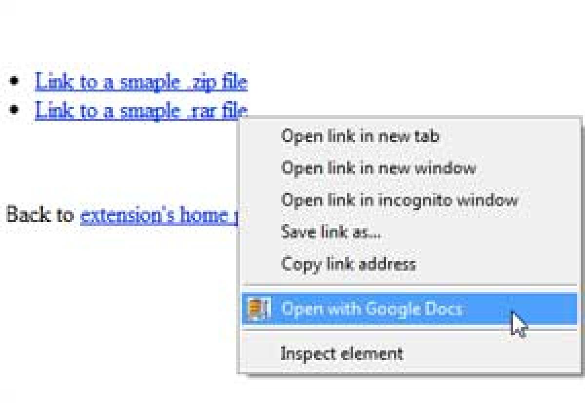 Open Zip and Rar with Gdocs estensione Chrome per aprire i file su Google Docs - 