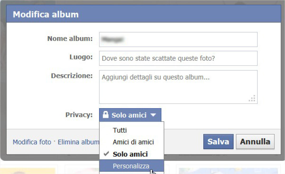 Come rendere privato un album di foto su Facebook - 