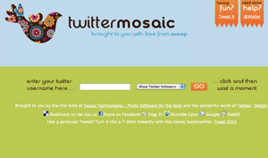 Twitter Mosaic ottenere un'immagine con tutti i follower di Twitter
