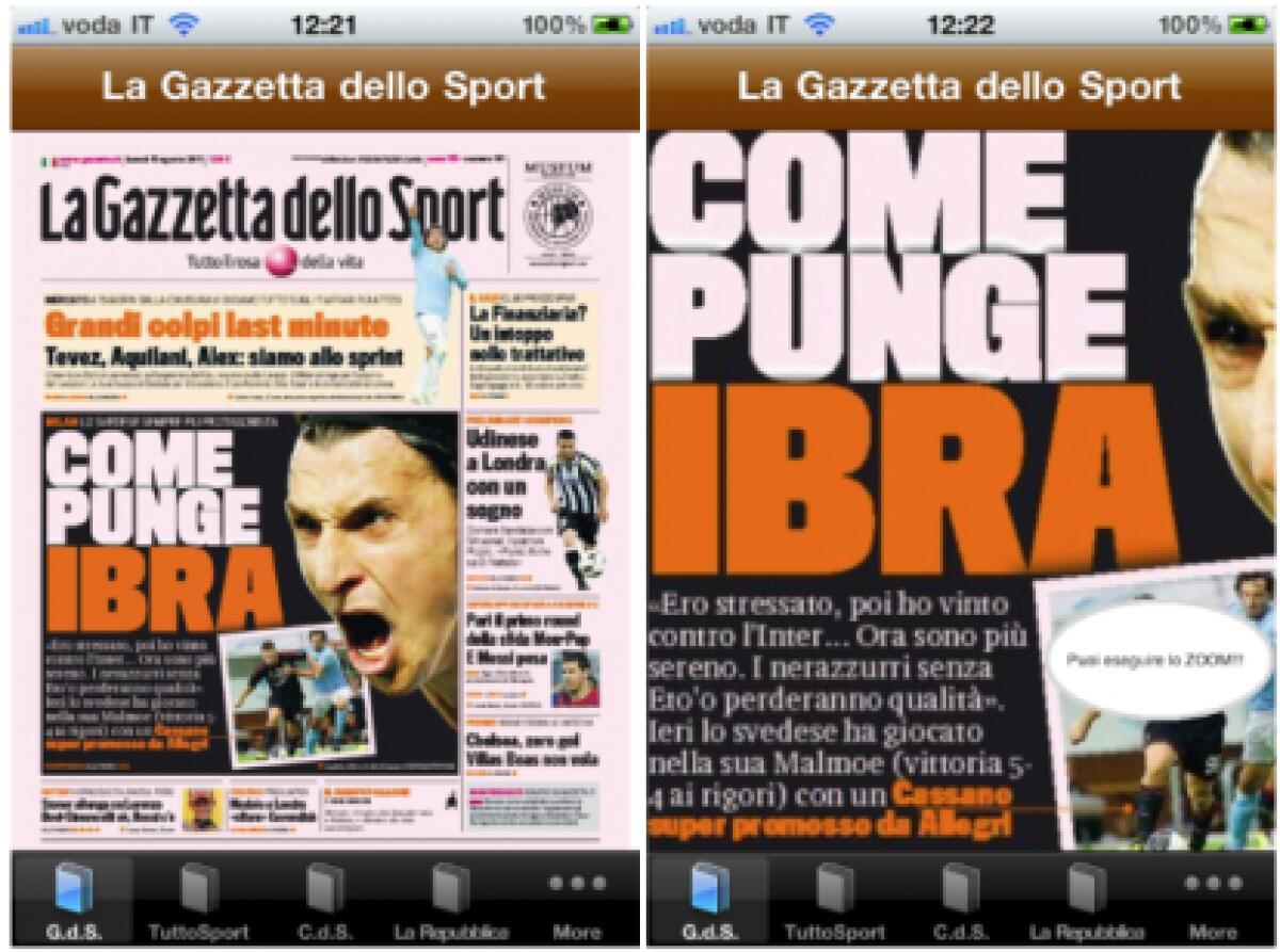 Le prime pagine dei giornali su iPhone - 