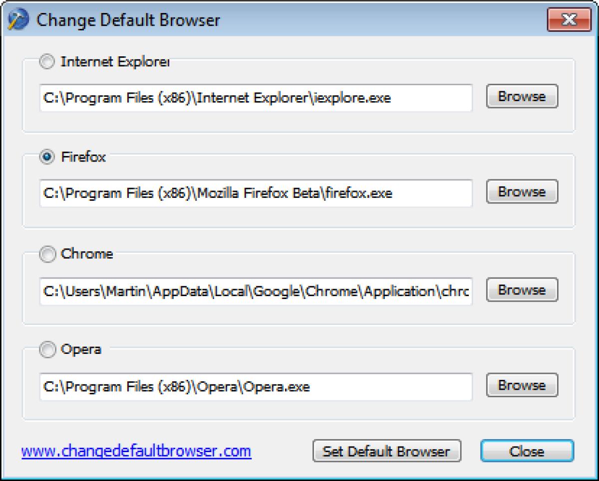 Scegliere il browser preferito con un clic - 