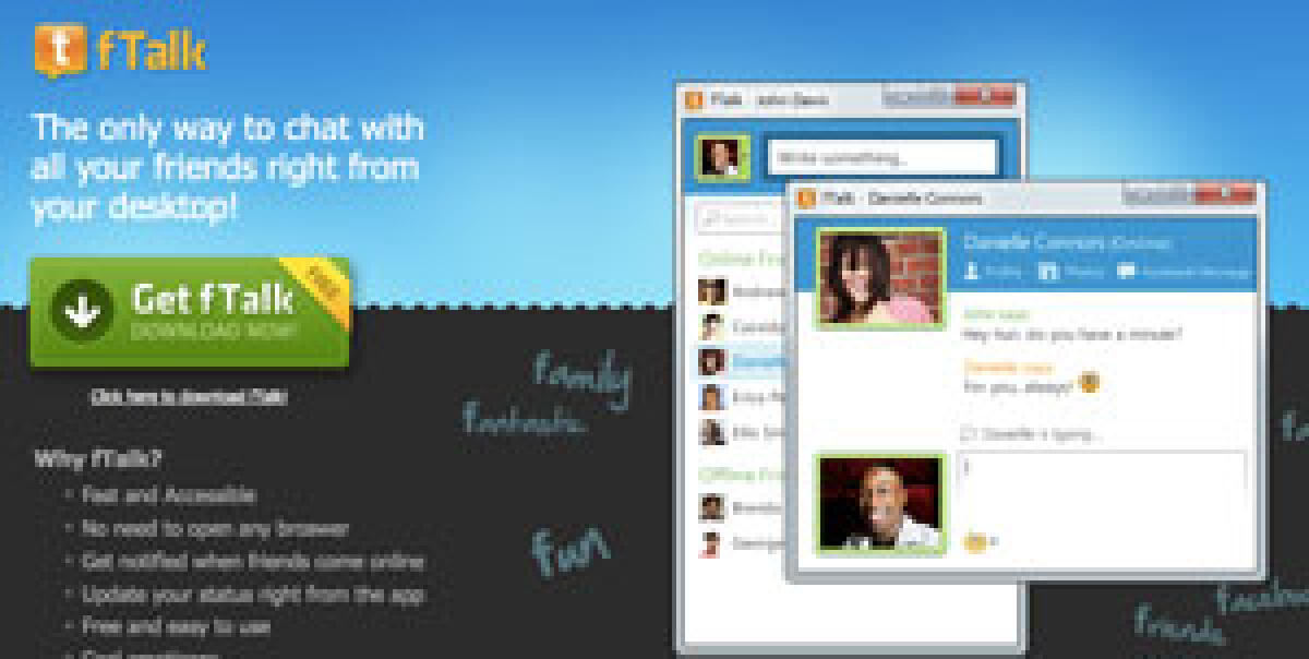 fTalk chattare via Facebook direttamente dal desktop - 