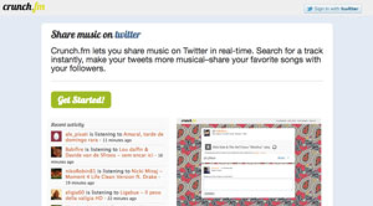 Crunch.fm ascoltare e condividere musica via Twitter - 