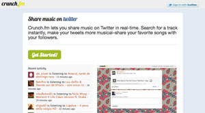 Crunch.fm ascoltare e condividere musica via Twitter