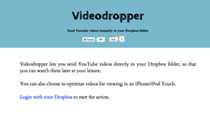 Videodropper servizio per scaricare video YouTube su Dropbox