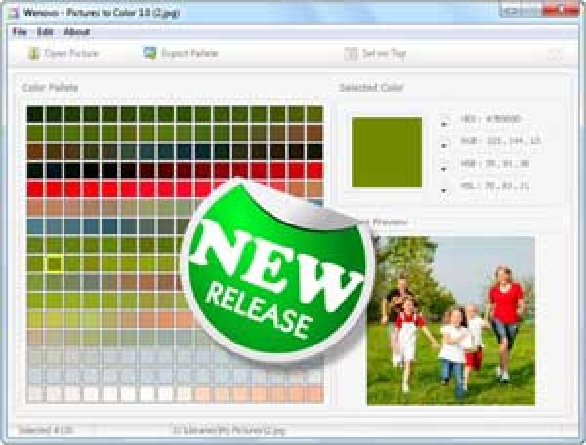 Picture to Color, programma per prelevare colori dalle immagini - 