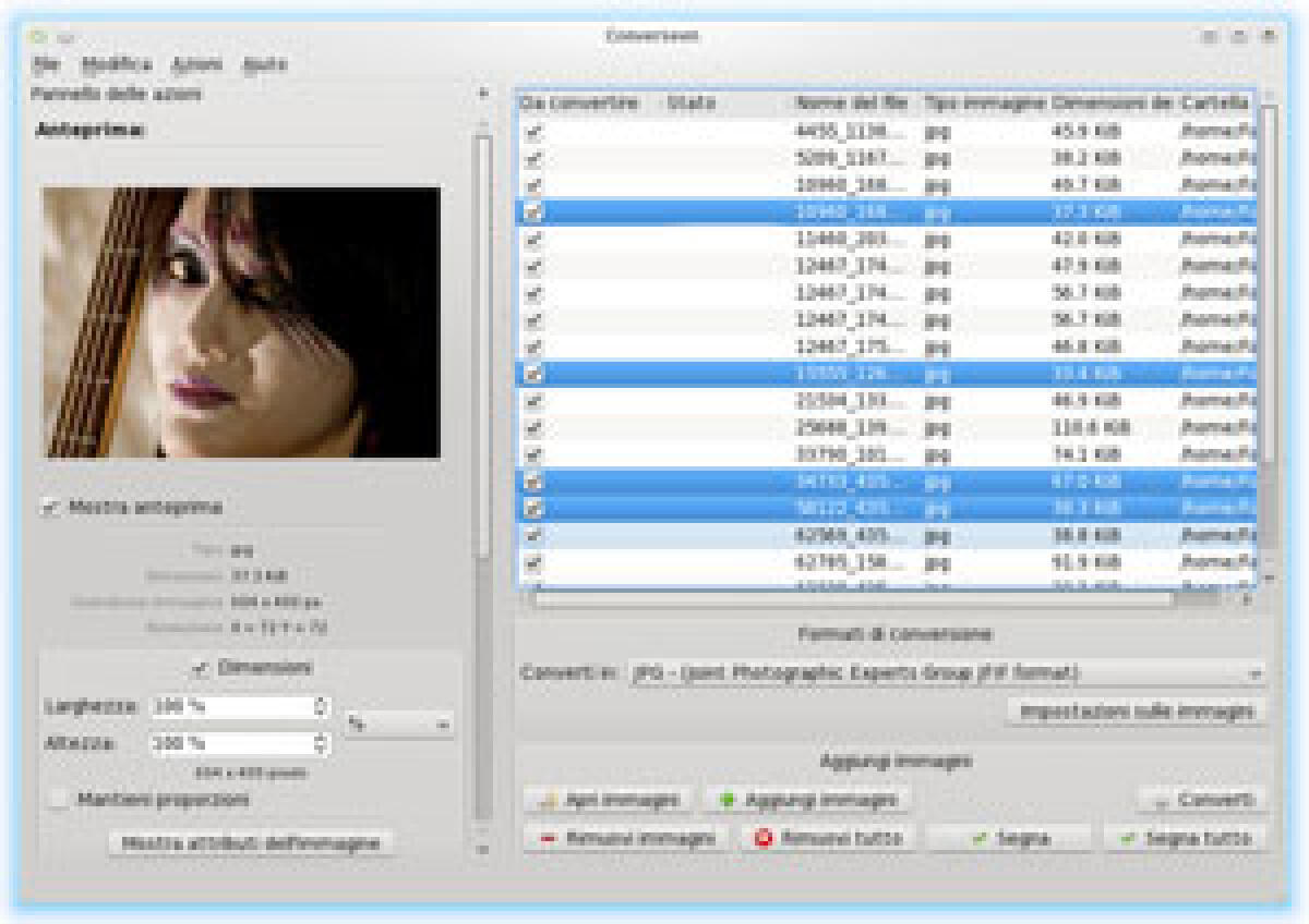 Converseen programma per convertire immagini simultaneamente - 
