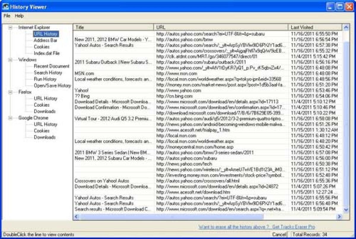 Visualizzare cronologia browser web velocemente - 