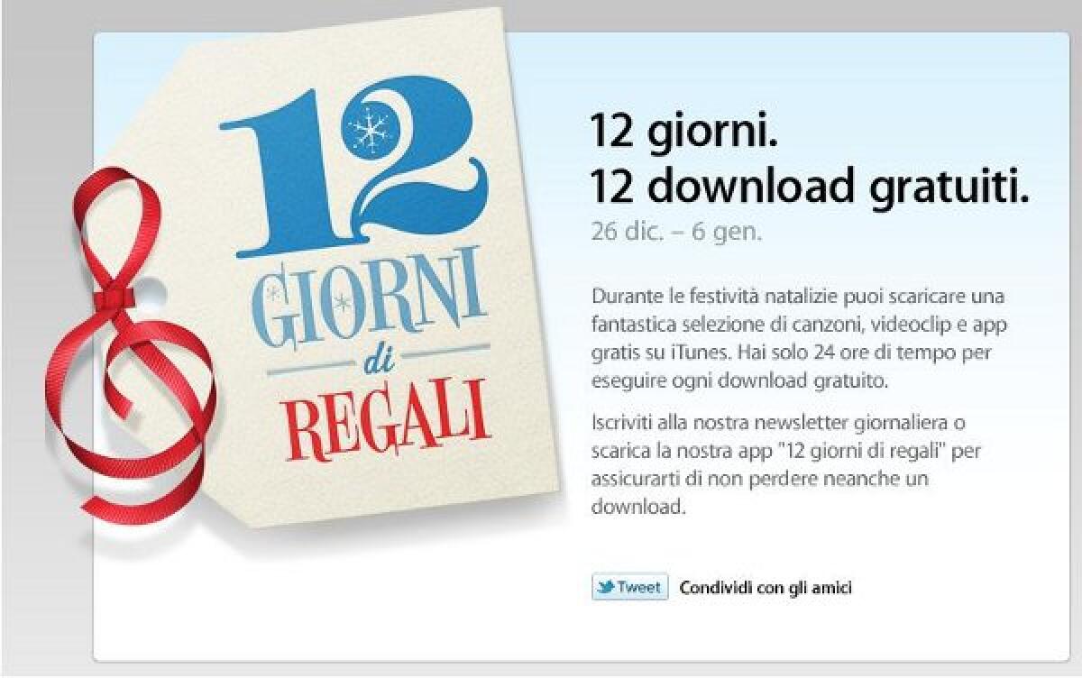 iTunes 12 giorni di regali - ultimo regalo : Singolo Arisa - 