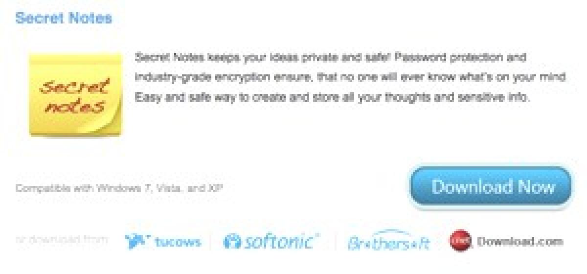 Secret Notes, programma post-it protetti per Windows - 