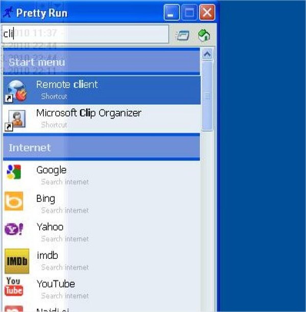 Trovare file sul pc con Pretty Run - 