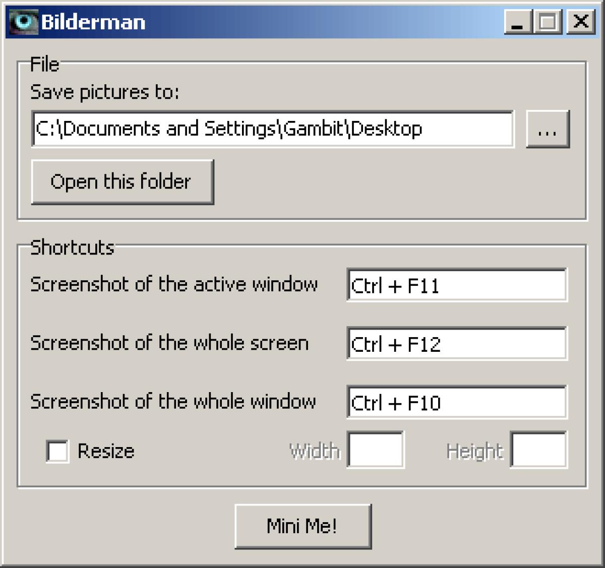 Cattura Screenshot con Bilderman - 