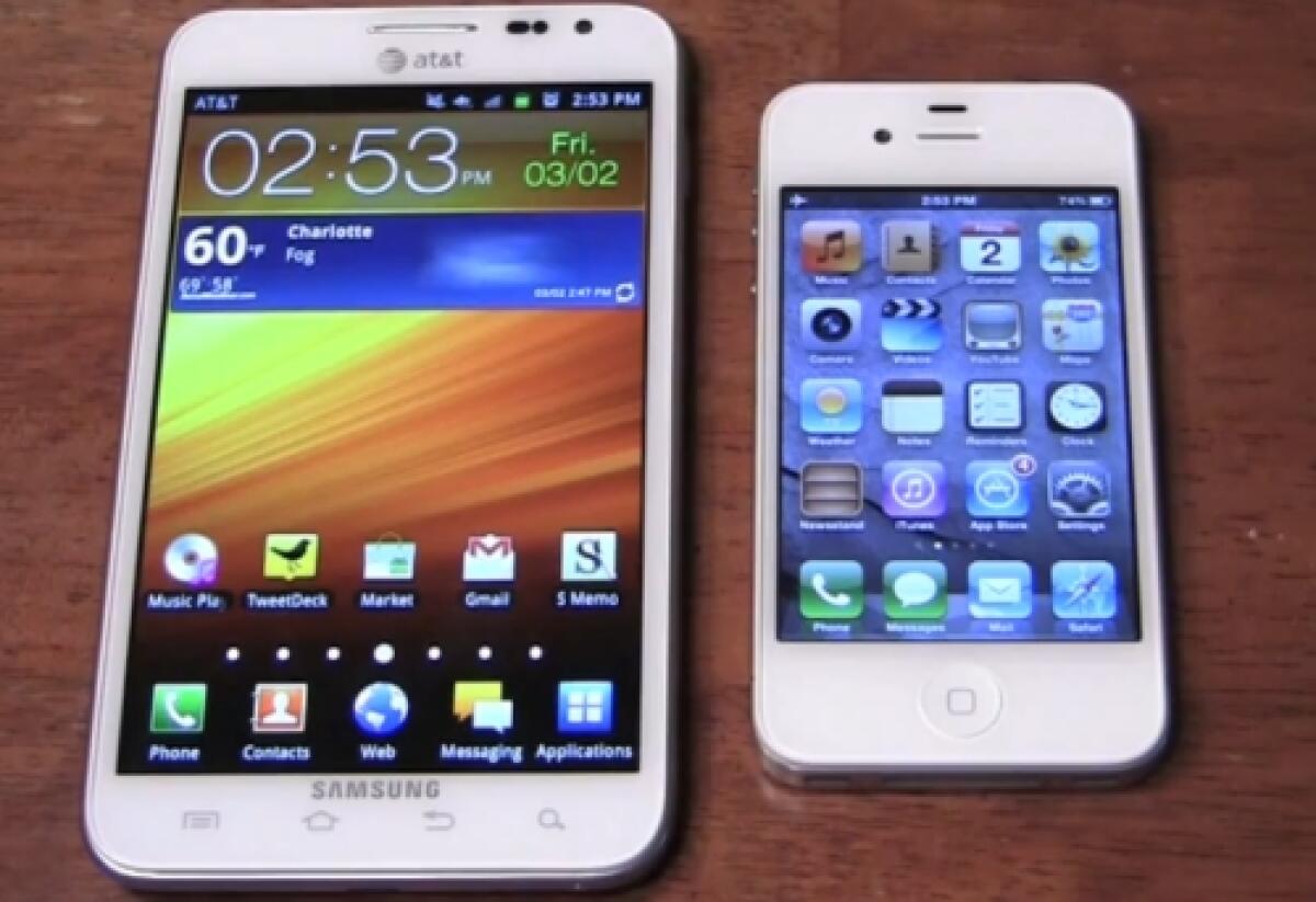 Samsung Galaxy Note vs iPhone 4S : Apple vs Samsung - 