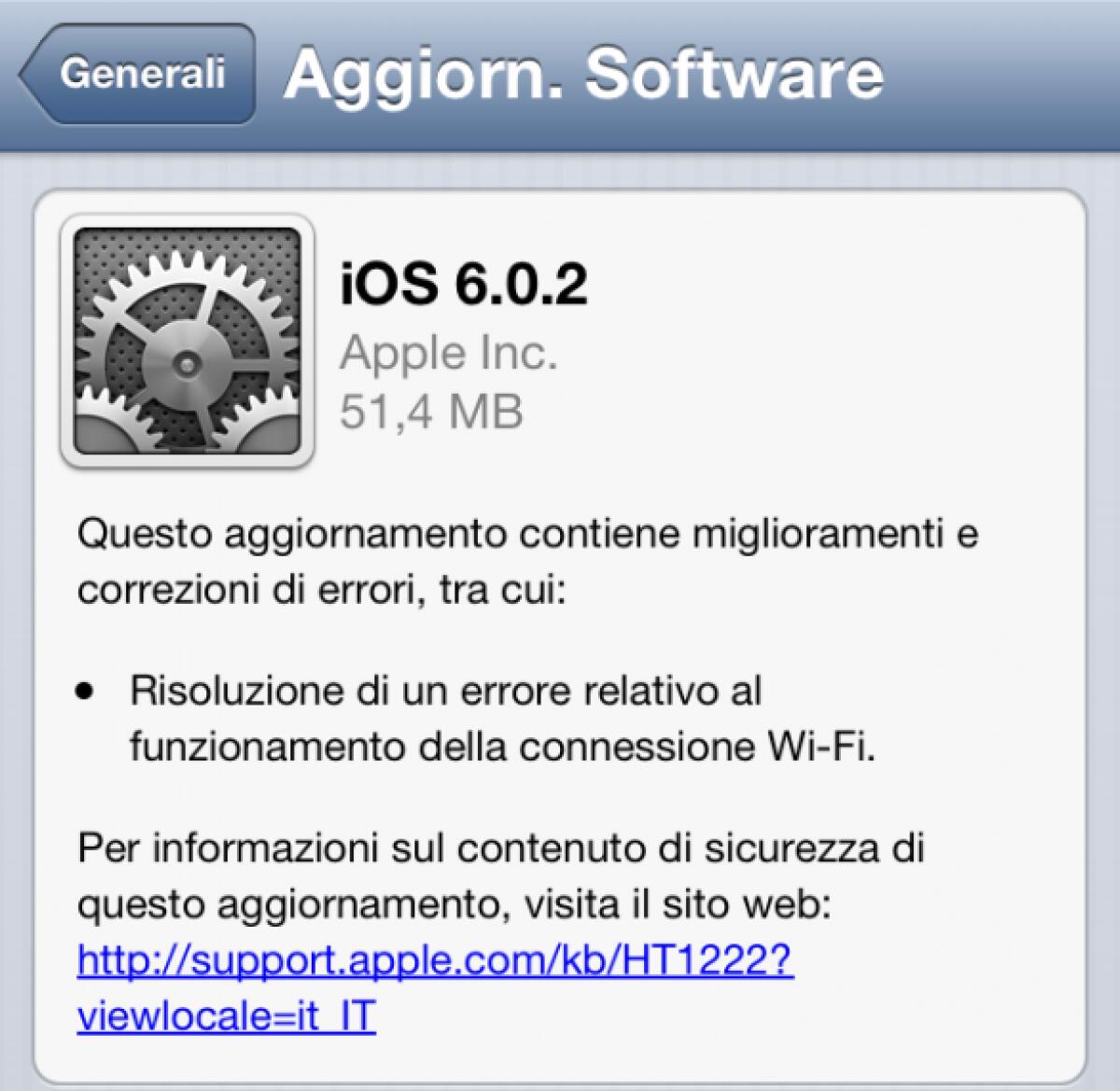 Disponibile iOS 6.0.2 per iPhone 5 e iPad Mini - 