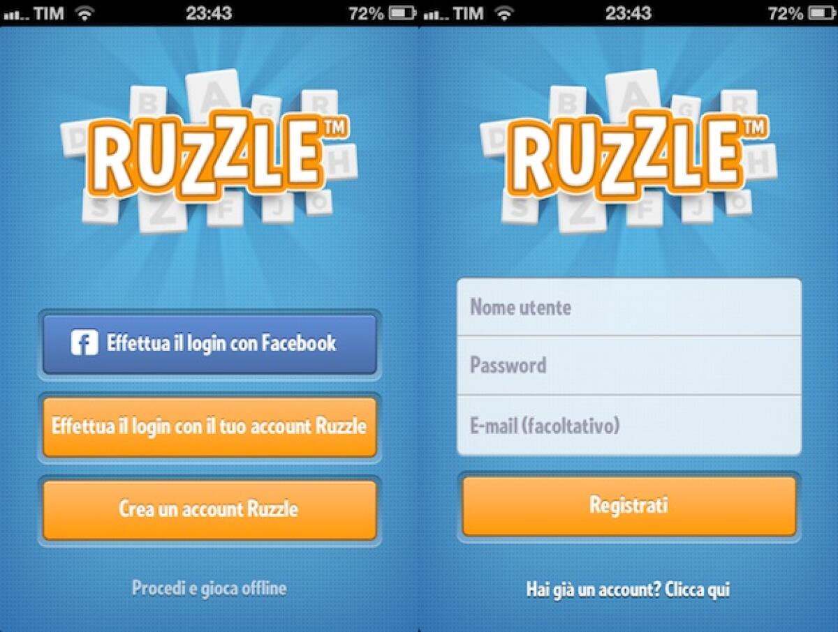 Come Effettuare registrazione a Ruzzle - 