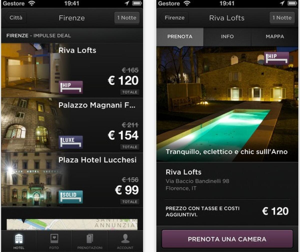 Prenotare hotel da iPhone - 