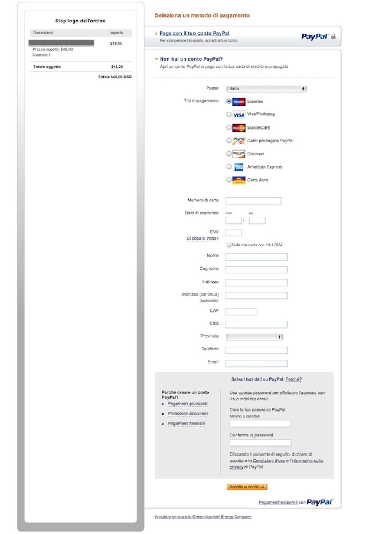 Utilizzare Paypal senza account - 