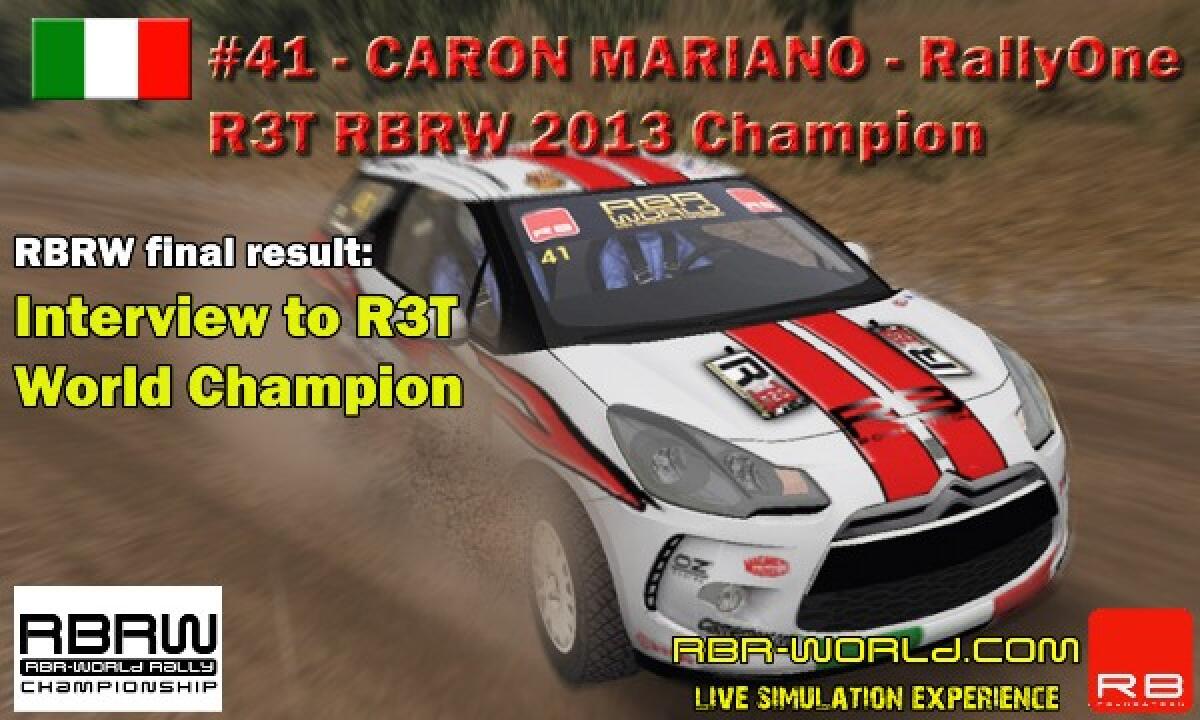 RBR-World : Intervista vincitore del mondiale R3C - 