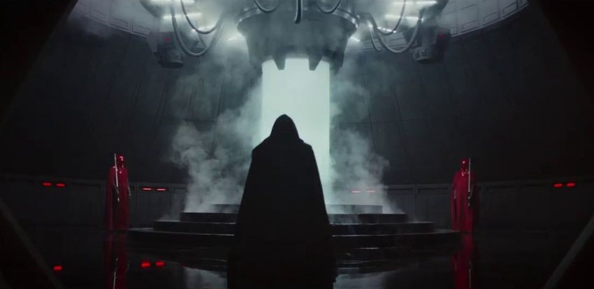 Il Bacta Tank in cui si trova Vader, già visibile nei trailer