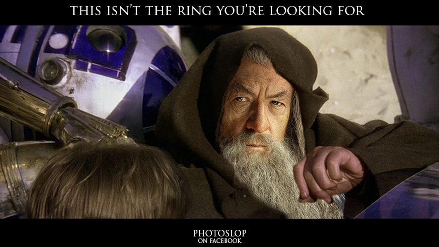 Crossover Obi Wan-Gandalf abbastanza epico.Da Photoslopfacebook