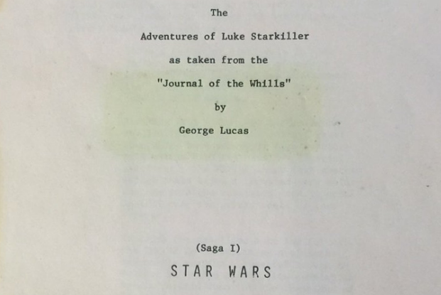 Copertina della sceneggiatura originale di Star Wars