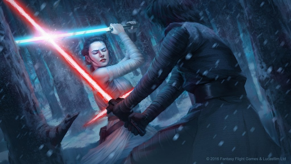 Kylo Ren contro Rey. Crediti a Anthony Foti