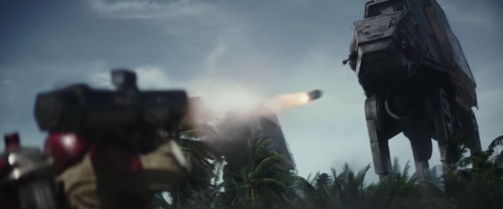 Lotta con un AT-AT. Da notare lo splendido sguardo di ferocia del camminatore