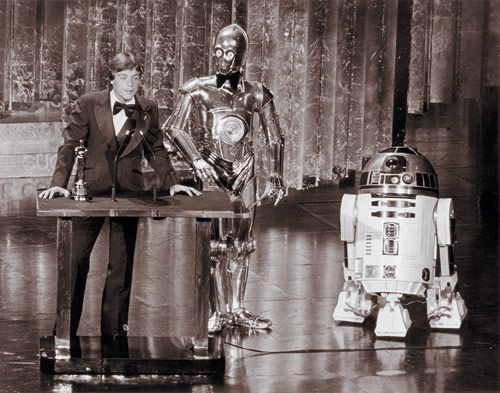 Foto d'archivio dei premi Oscar 1978, in cui figura il protagonista indiscusso della serata, R2-D2