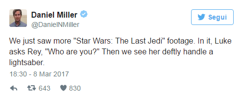 Il primo tweet del reporter Daniel Miller.Da Twitter