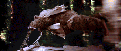L'Ewok Paploo ruba una speeder bike