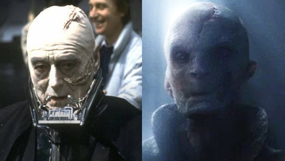 Darth Vader senza maschera e Snoke.Da: geektyrant