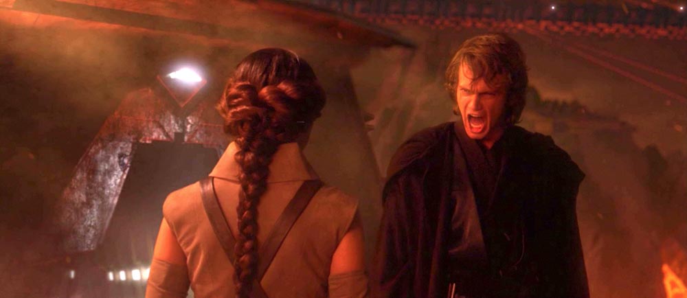 La rabbia di Anakin contro la sua amata nel momento in cui scorge Obi Wan