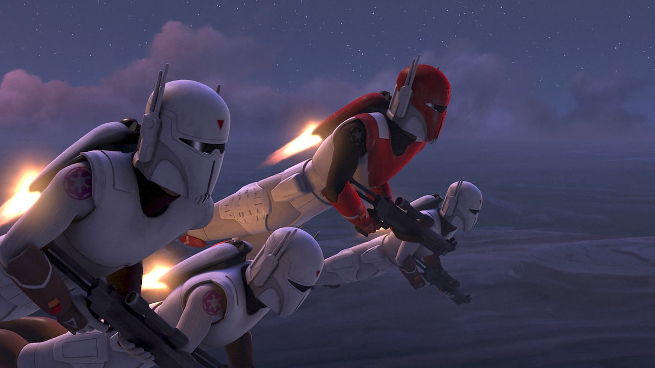 Mandaloriani supercommando imperiali volano con i jetpackDa: rebels
