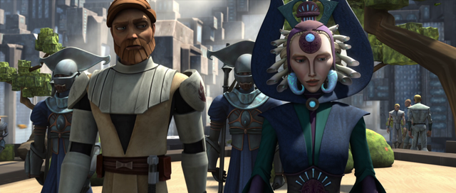 Obi-Wan e la Duchessa Satine in Clone Wars