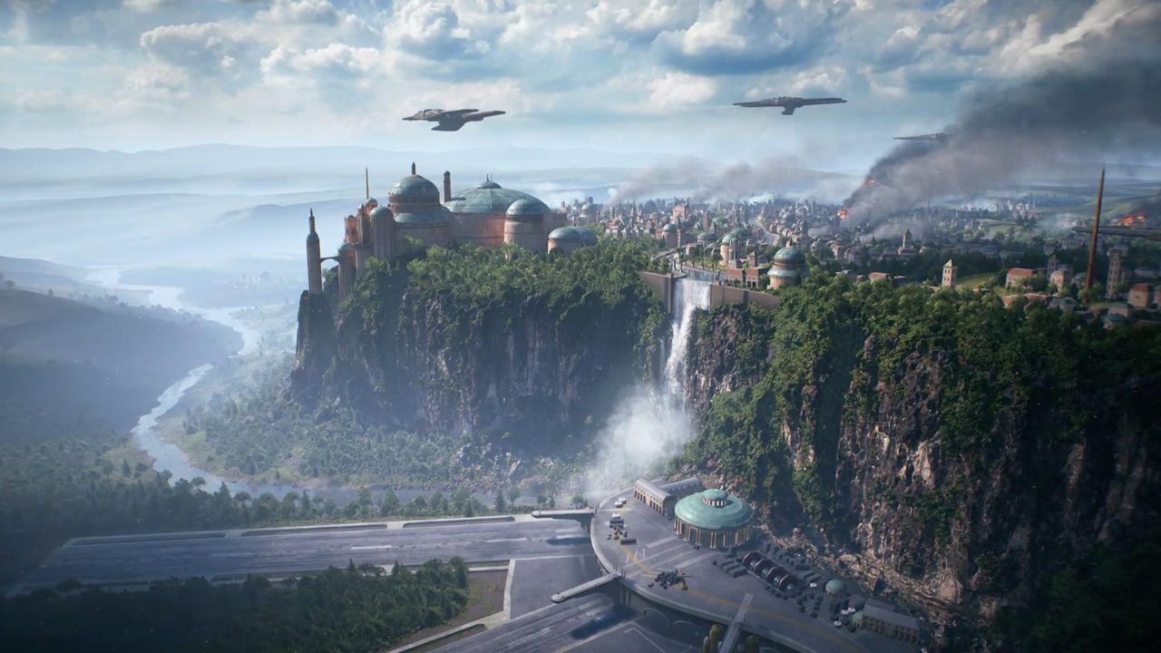 Una bellissima immagine della nuova mappa di gioco Assault on Theed, rilasciata da EA