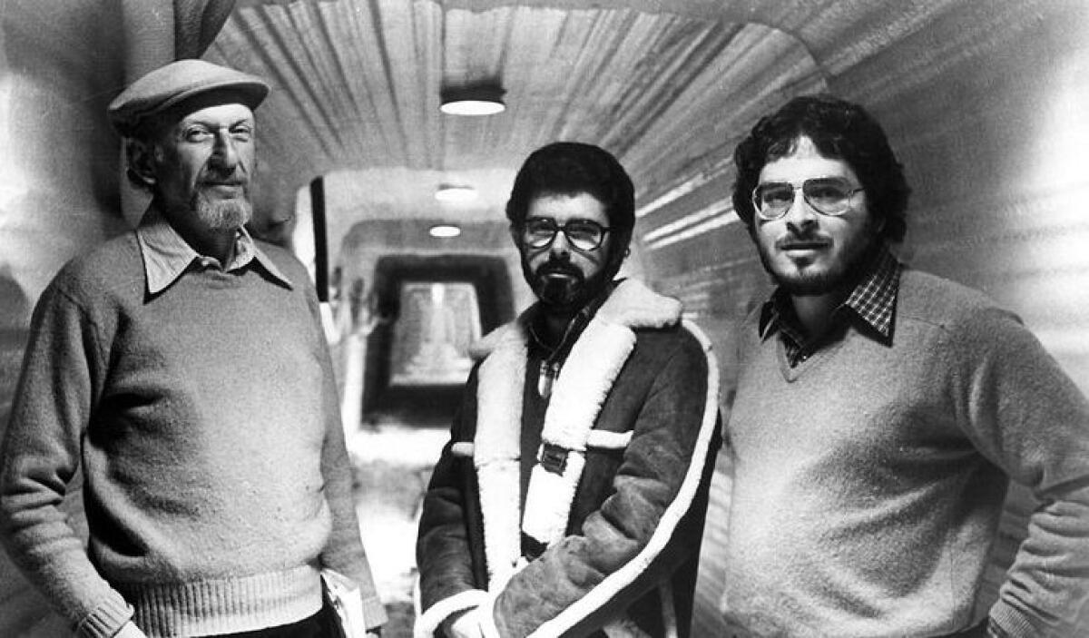 Lucas e la difficoltà nel creare l'Impero Colpisce Ancora - Il regista Irvin Kershner, George Lucas e Lawrence Kasdan sul set di L'Impero Colpisce Ancora