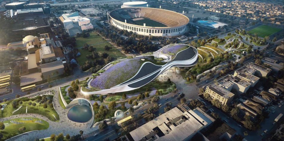 Render del museo visto dall'alto da archdaily.com