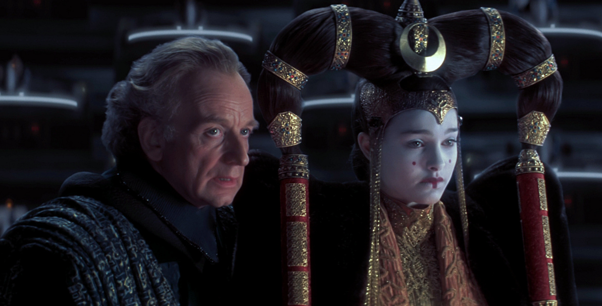 Il futuro Cancelliere Supremo Palpatine e Padmé Amidala