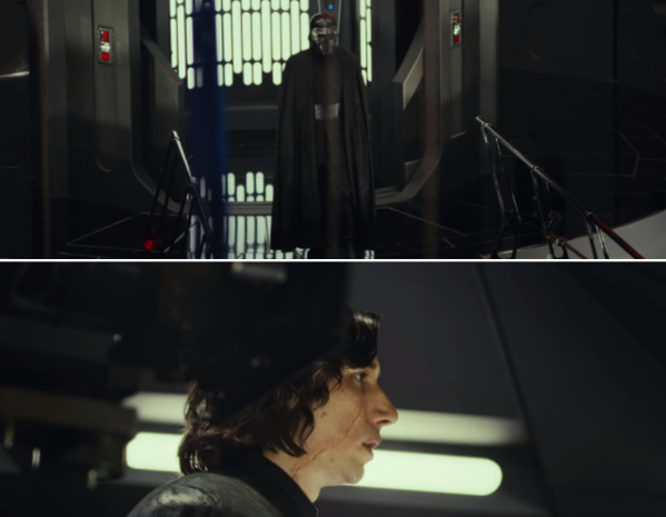 Kylo Ren nel video backstage.Da: youtube