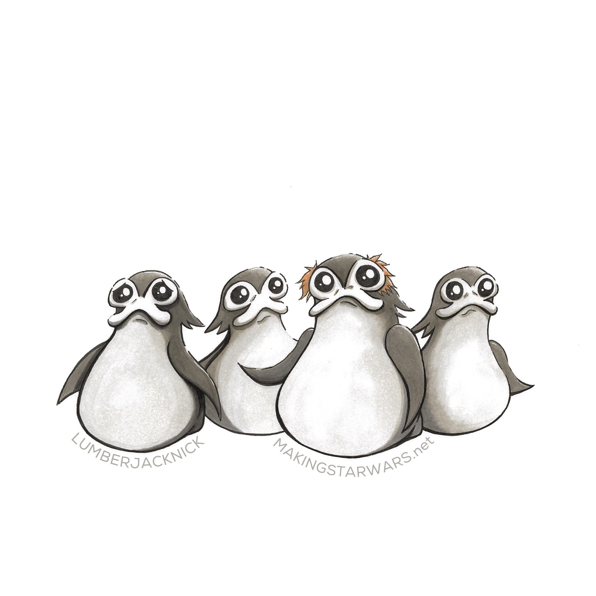 Il probabile aspetto dei Porgs, una nuova specie aliena.Da: Making SW