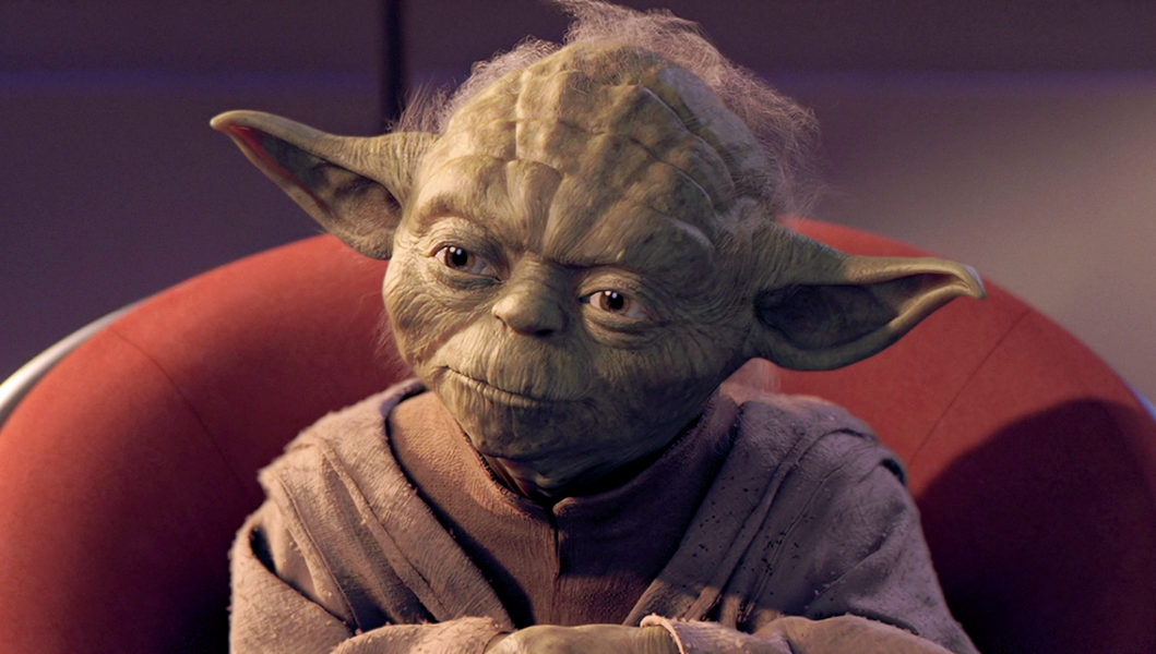 Yoda siede nel consiglio jedi in Episodio I