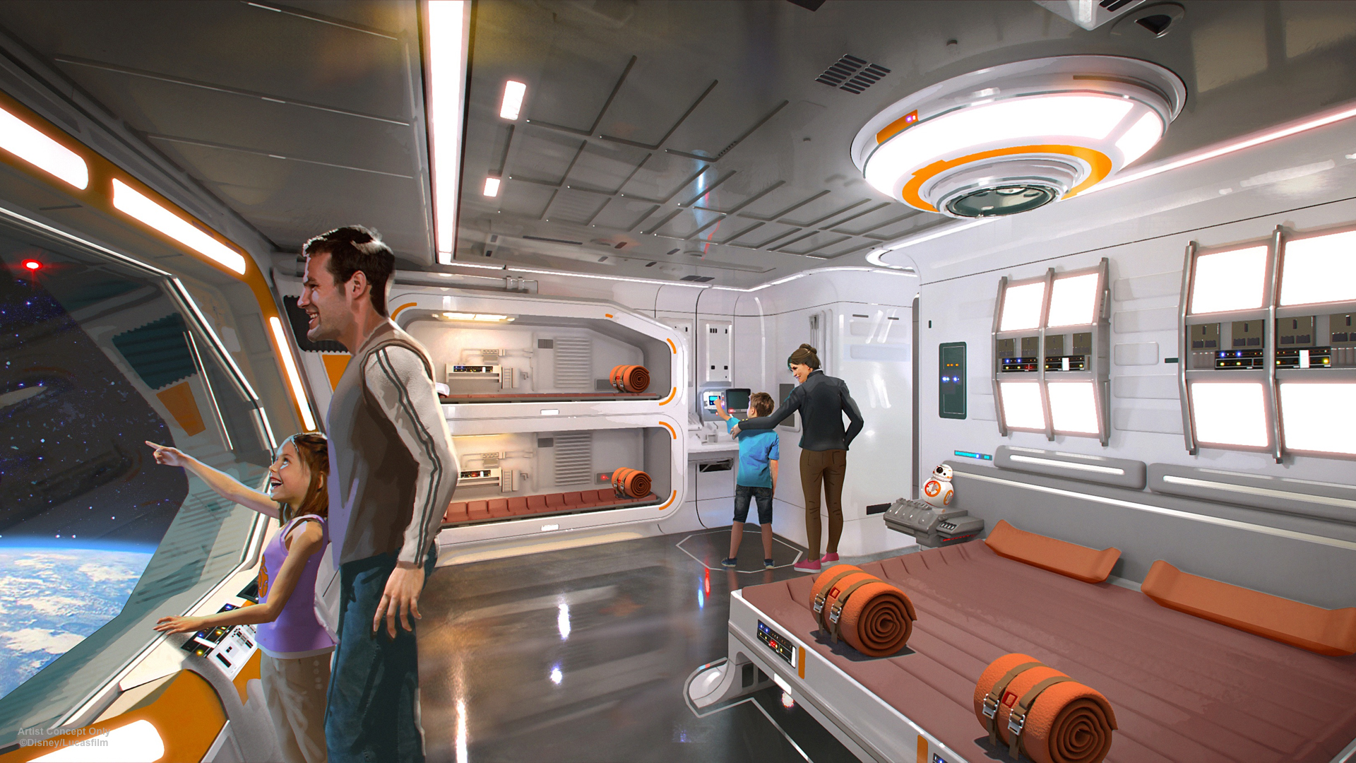 Concept art delle stanze dell'Hotel mostrato alla D23 a tema Star Wars