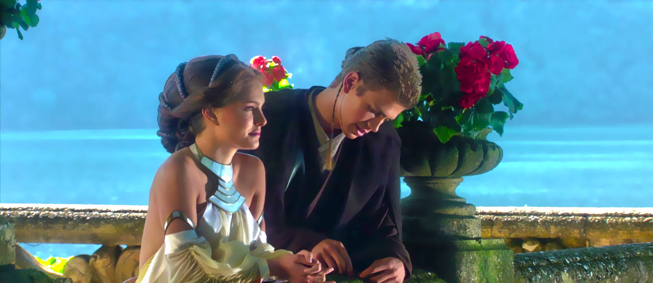 Anakin e Padmé in Episodio II