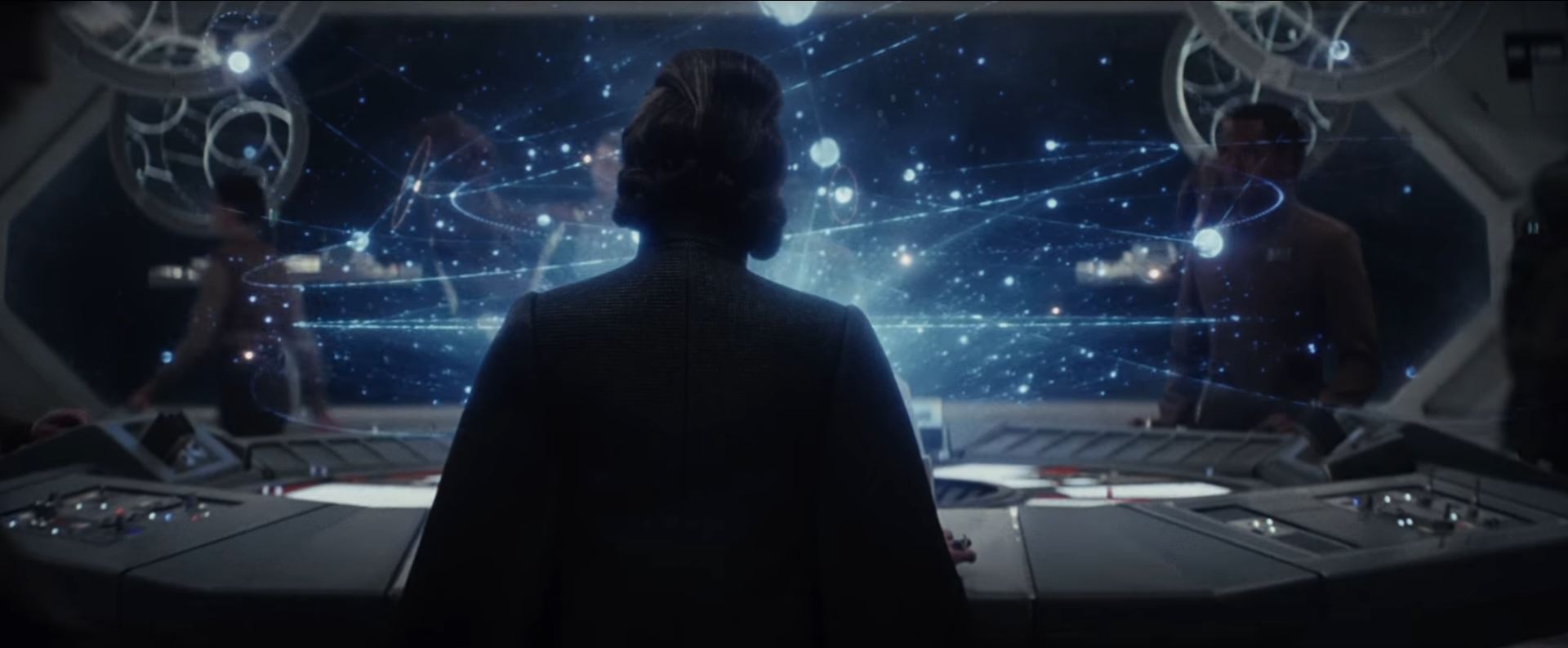 Leia di spalle in un frame del teaser trailer di Episodio VIII