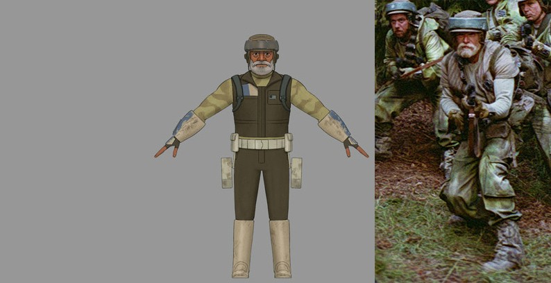 Bozzetto dell'abbigliamento di Rex nella quarta stagione di Rebels