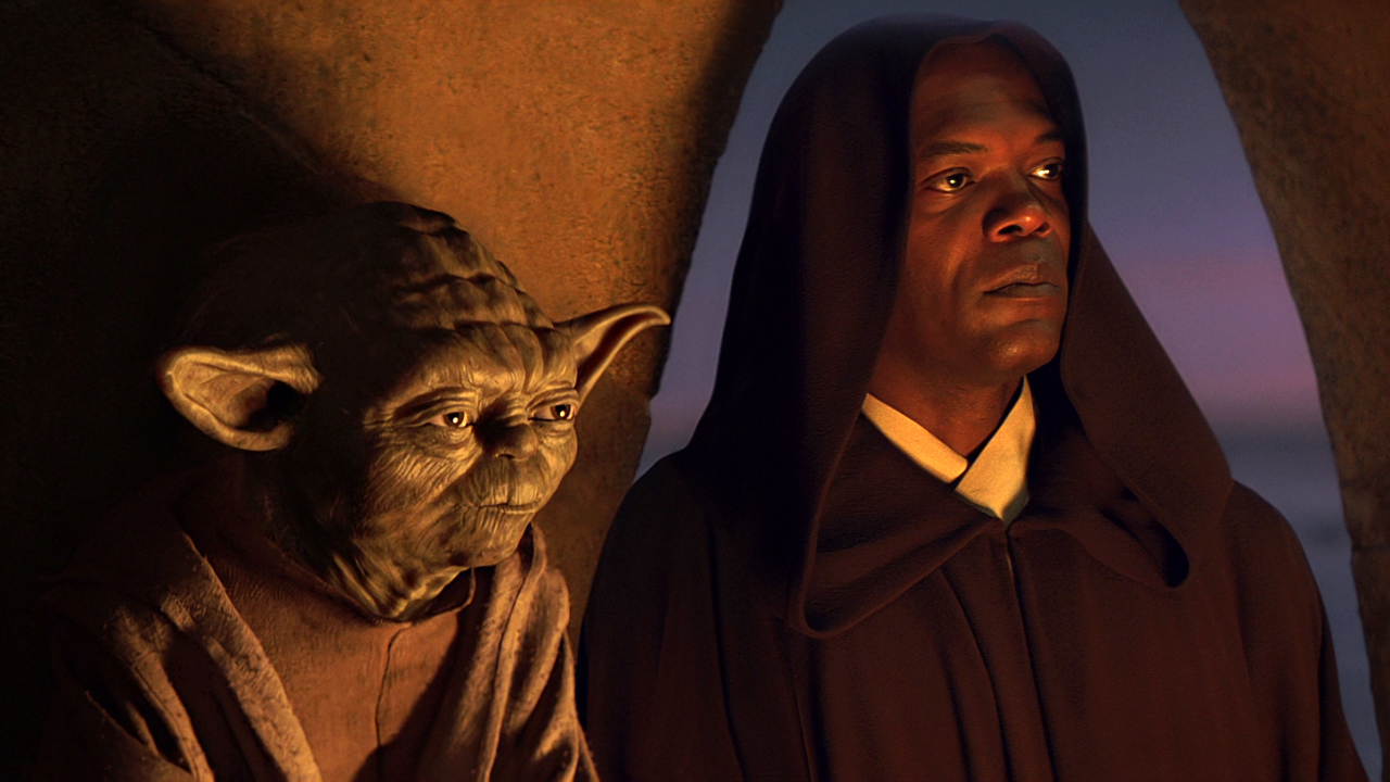 Yoda e Mace Windu in Episodio I, il primo è Gran Maestro dell'Ordine, il secondo solo Maestro dell'Ordine.