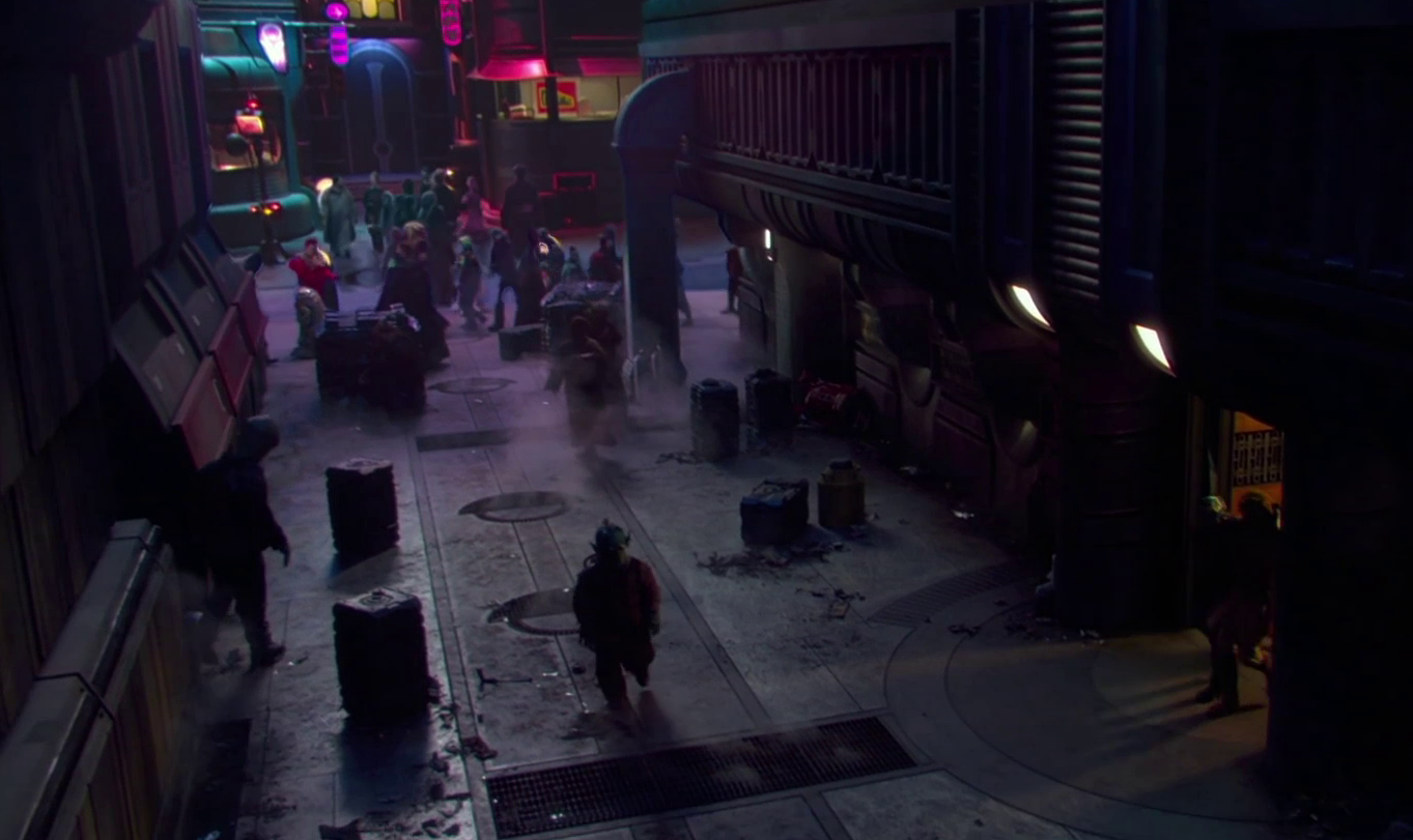 Strade di Coruscant in Episodio II.
