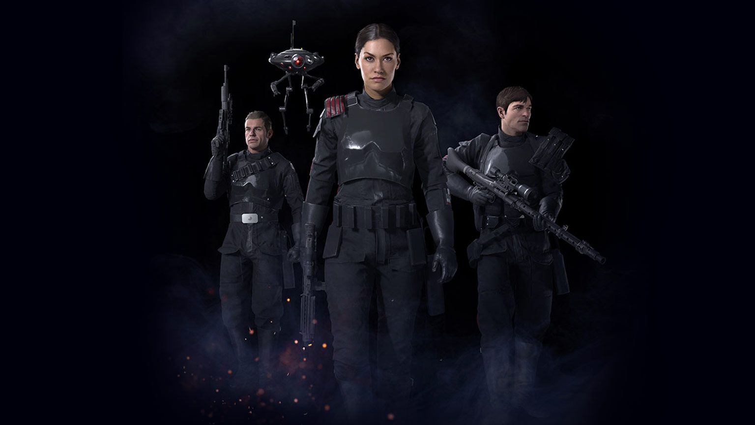 Iden Versio al centro, Gideon Hask e Del Meeko ai lati.Da: starwars.com