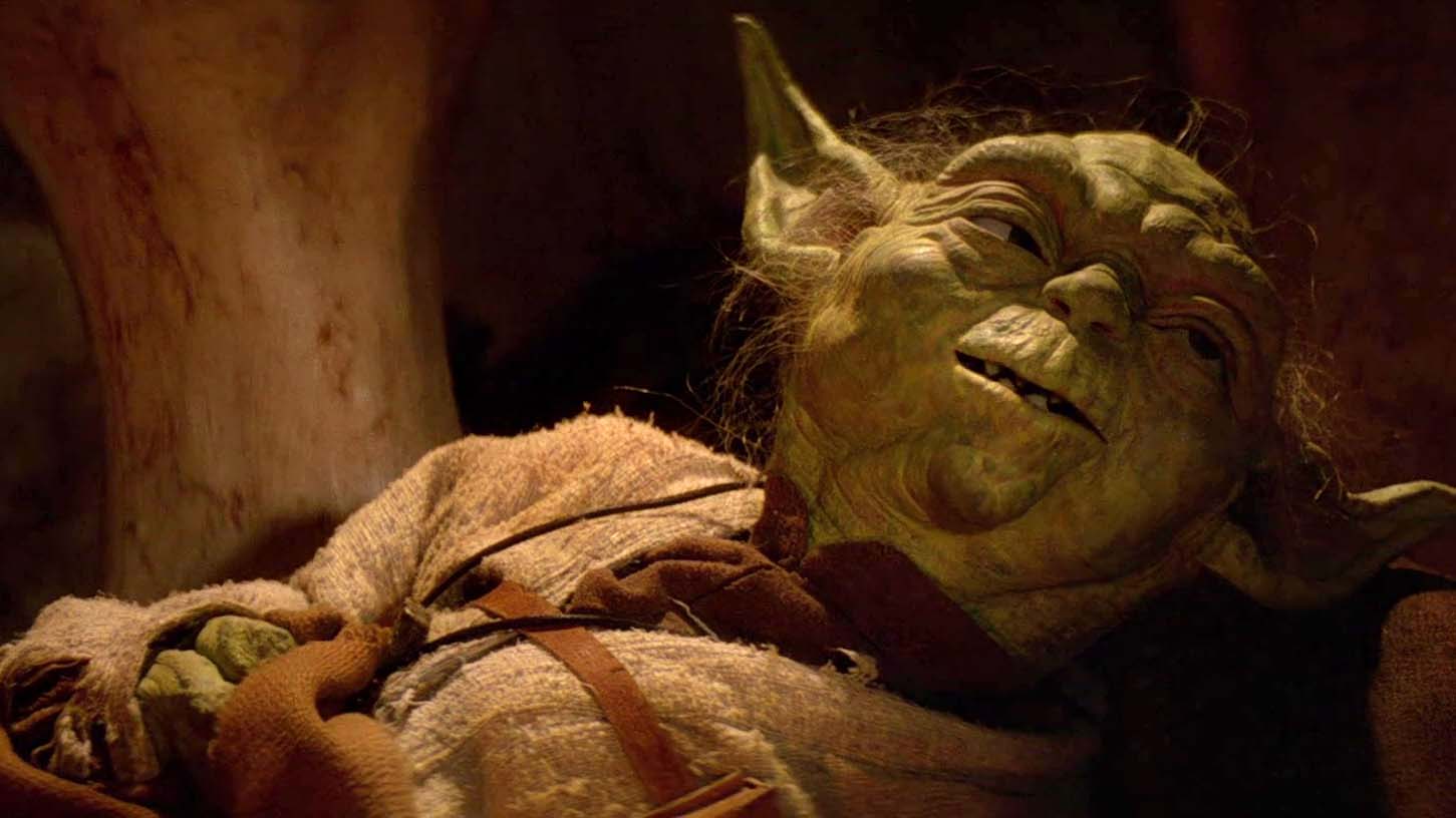 Yoda poco prima della sua morte in Episodio VI
